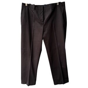 Loro Piana Pants Trousers Dark Brown Cotton Stretch Straight Leg Italy Size 46